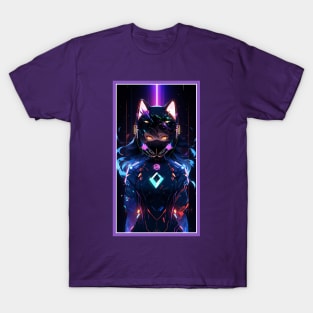 Anime Cute Cat Girl | Quality Anime Girl Artwork | Sci-Fi Manga Girl Anime Art T-Shirt